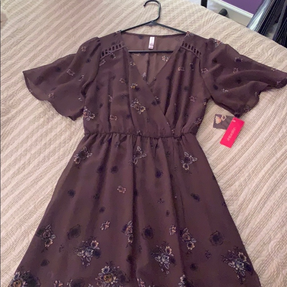 Smoke purple overlay dress